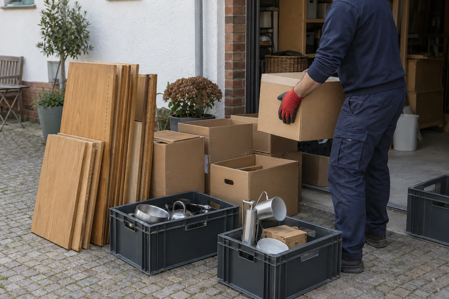 Symbolbild: sortierte Materialien bei einer Räumung